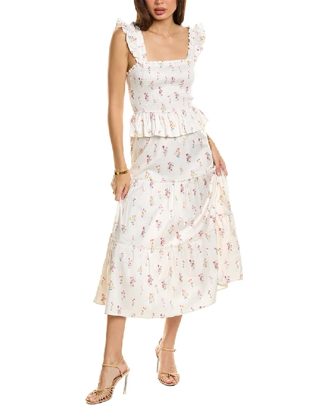 Popular Collection Clearance Event Rachel Parcell Smocked Flutter Midi Dress