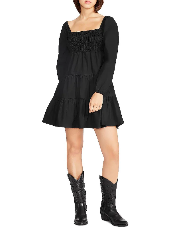 Exclusive Fashion Deals Trend Alert Daniella Womens Cotton Square Neck Mini Dress