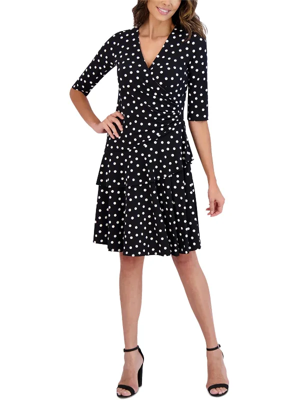 Discount Extravaganza Clearance Event Womens Dotted Tiered Mini Dress