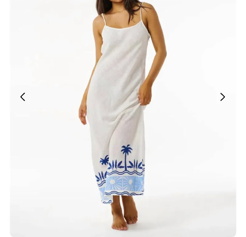 Laid-Back Fashion Offers Unbeatable Prices Santorini Sun Printed Maxi Dress In 70 Blue