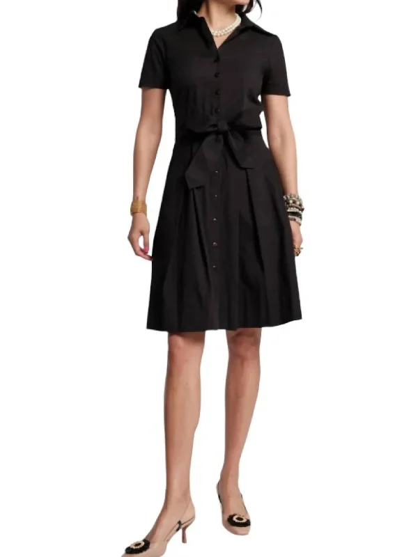 Casual Chic Deals Elegant Style Bella Cotton Midi Dress In Black