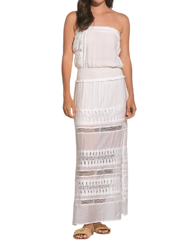 Fast Fashion Favorites Mid - Season Sale Strapless Maxi Dress In Wht