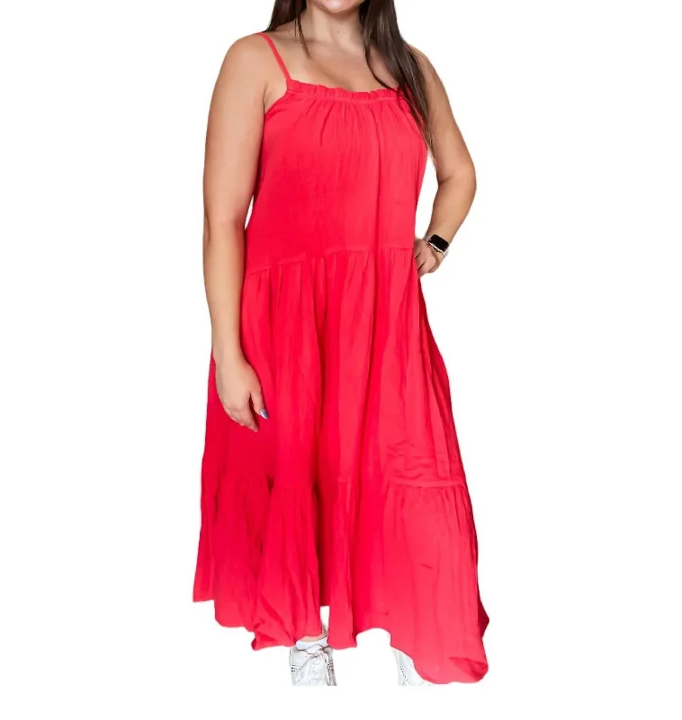 Modish Fashion Discounts Save Big Gauze Maxi Dress In Red