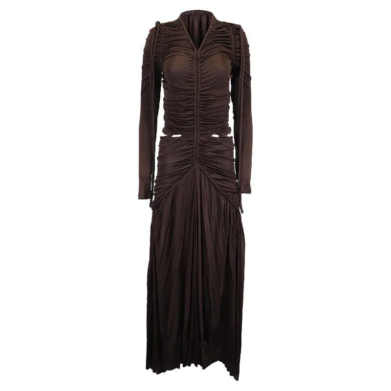 Don't Miss Out Clearance Event Proenza Schouler Cinched Cut-Out Maxi Dress in Brown Viscose