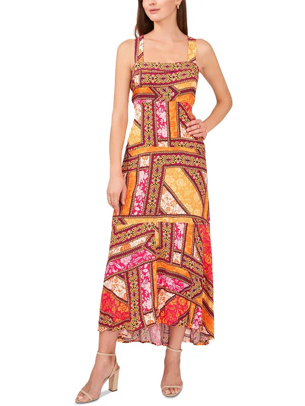 Sustainable Fashion Extravaganza Score Big On Glamorous Red - Carpet Styles Womens Printed Patchwork Maxi Dress