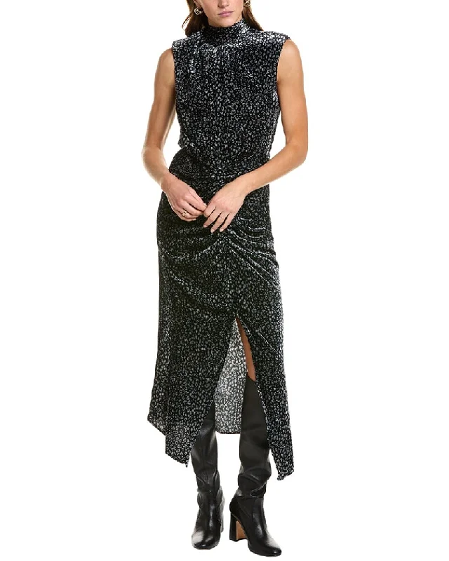 Sophisticated Style Offers Fashion-Forward Ramy Brook Lennon Silk-Blend Velvet Midi Dress