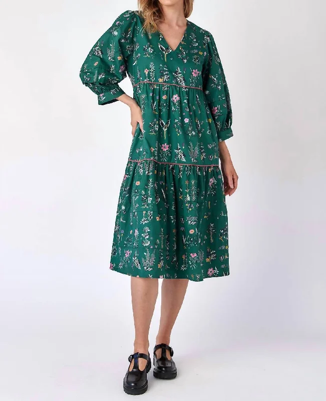 Ends Soon Chic Style Wylie Midi Dress In Botany