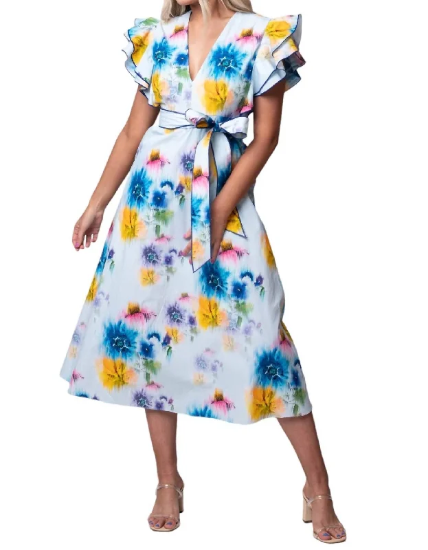 Vibrant Style Promotions Save On Inspired Styles Meaghan Midi Dress In Sky Agadelle