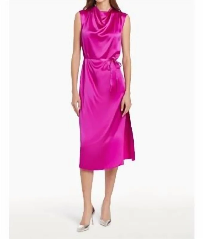 Refined Fashion Sale Winter Warm - Up Sale Freya Midi Dress In Hot Pink