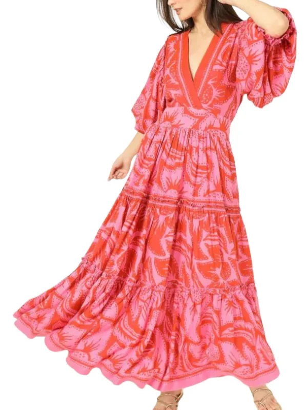 Absurdly Cheap Sale Style Upgrade Sloan Maxi Dress In Cierra Grapefruit