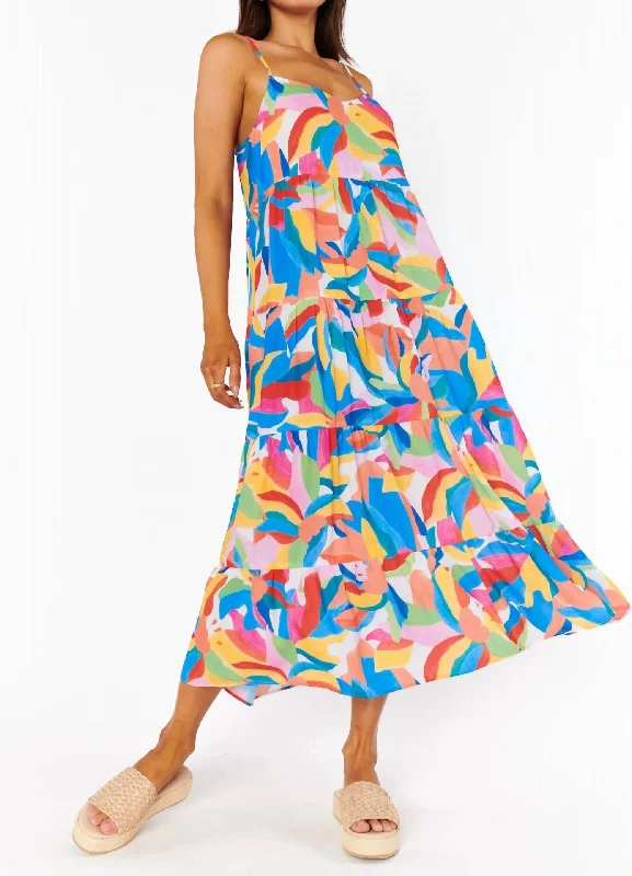 Elegant Style Last Chance Sale Caroline Maxi Dress In Rainbow Pop