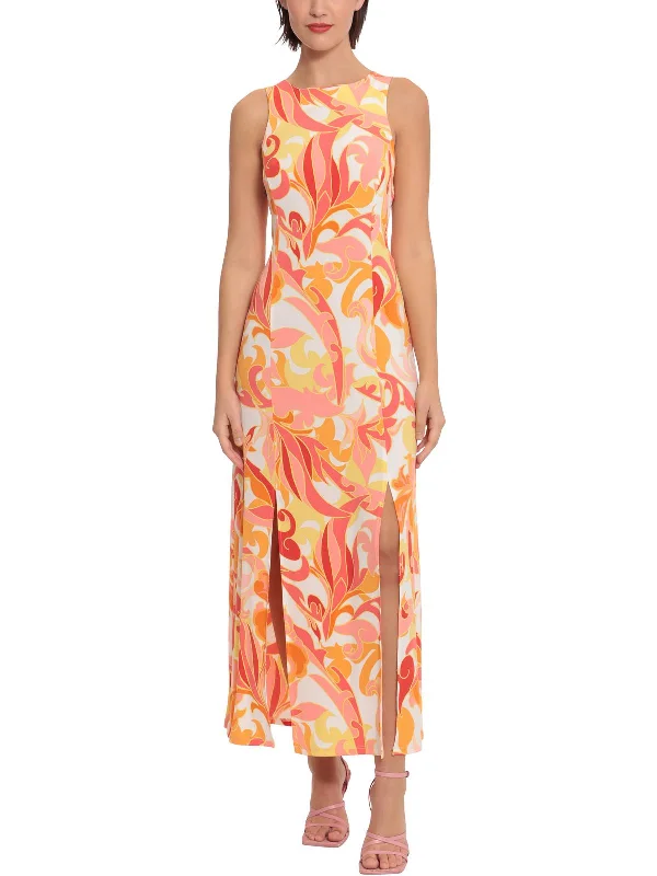 Stylish Deals Today Only Womens Printed Sleeveless Maxi Dress