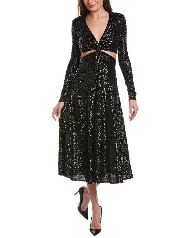 Playful Fashion Offers Great Prices On Feminine Styles Michael Kors Collection Cutout Sequin Midi Dress