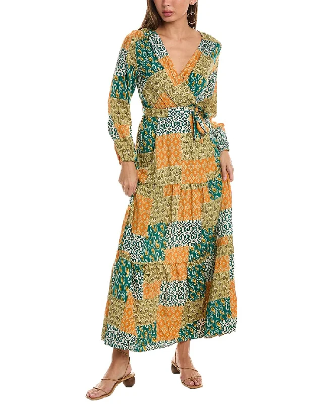 Latest Fashion Clearance Event ANNA KAY Patches Silk-Blend Maxi Dress