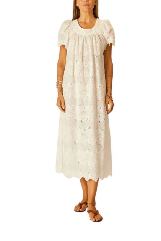 Explore What'S New Flash Deals Eyelet Sienna Midi Dress In Geranium Milk