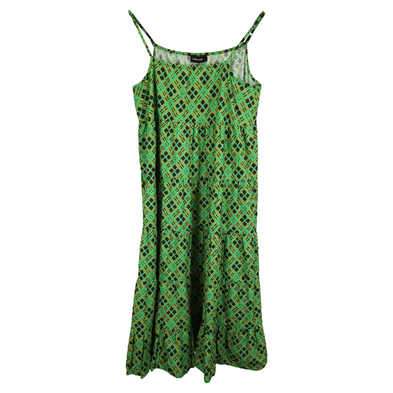 Explore What'S New Fashion-Forward Rachel Comey Mowin Printed Maxi Dress in Green Cotton