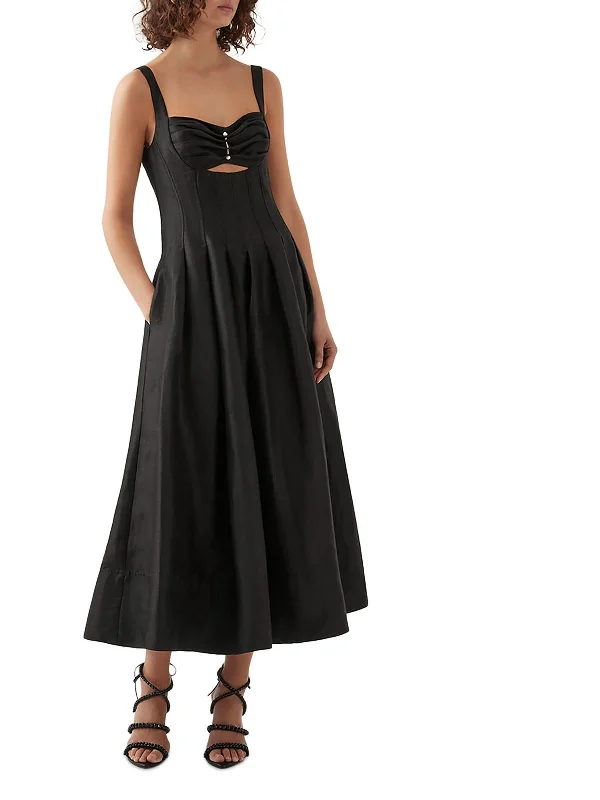 Sporty Fashion Offers Stylish Spring Fashion Womens Pleated Long Maxi Dress