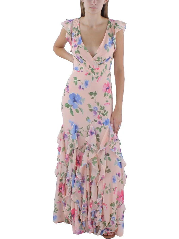 Enjoy Discount Limited - Time Bundle Womens Evening Faux Wrap Maxi Dress