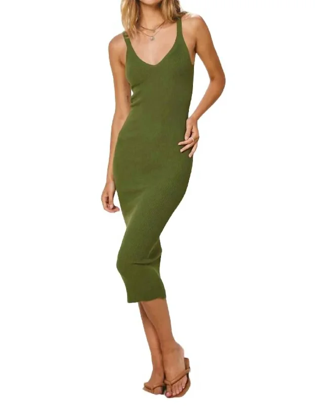 Discover Promotions Seasonal Fashion Like A Glove Knit Midi Dress In Green