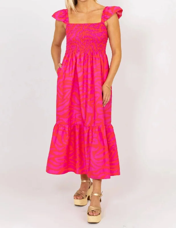 Glamorous Fashion Offers Season Sale Zebra Maxi Dress In Pink