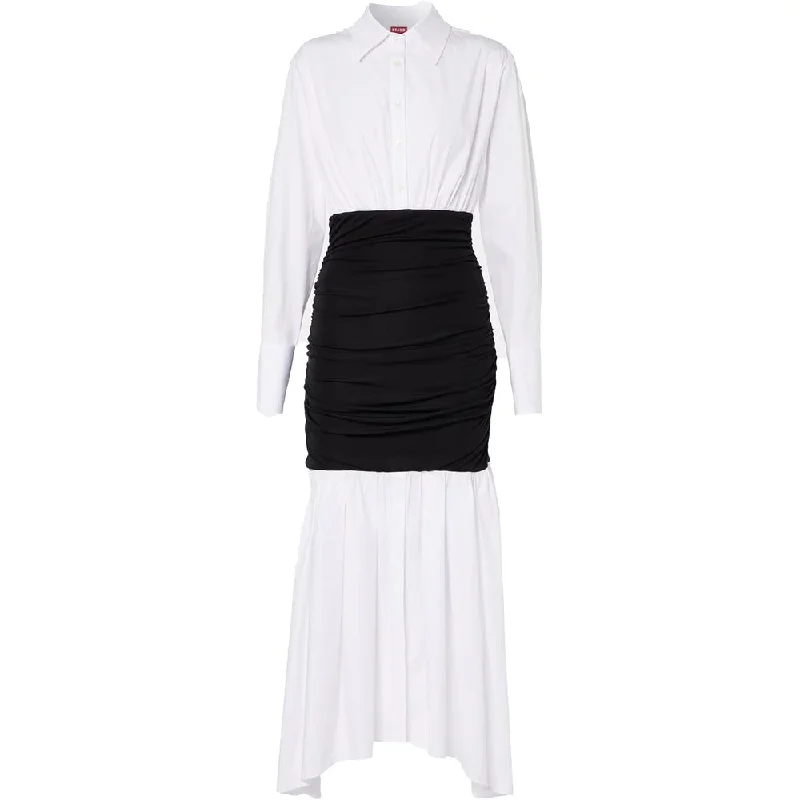 Limited Time Offer Elegant Style STAUD Women's Cotton Ellis Maxi Dress, Black/White