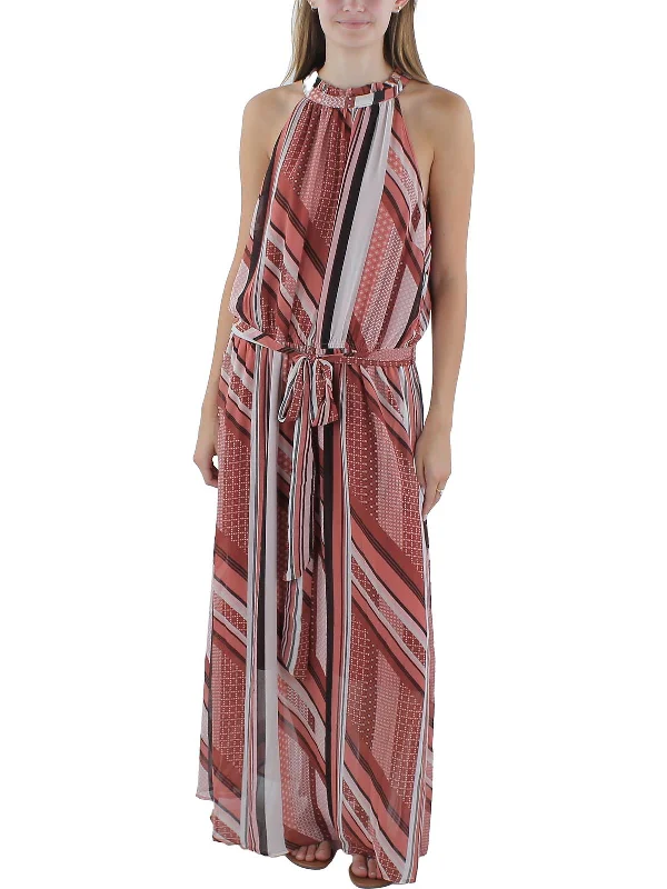 Trendy Street Style Chic Outfits Womens Printed Chiffon Maxi Dress