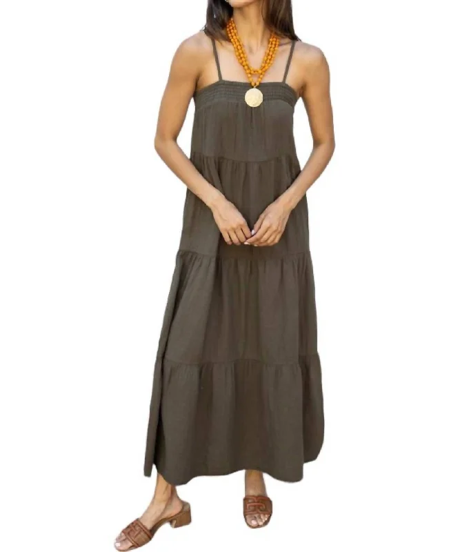 End Of Season Sale Spring Fling Sale Gauzy Cami Maxi Dress In Troops