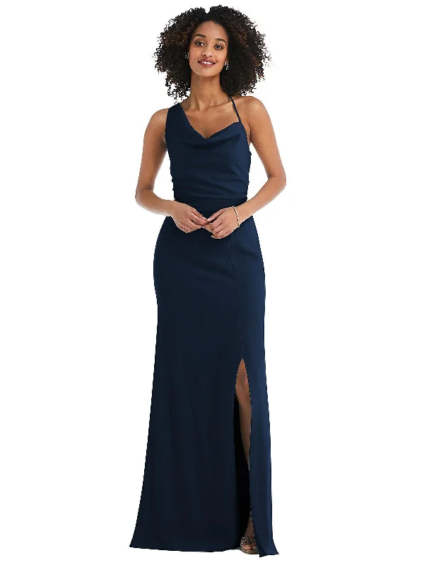 Timeless Elegance Sale Fashion-Forward One-Shoulder Draped Cowl-Neck Maxi Dress