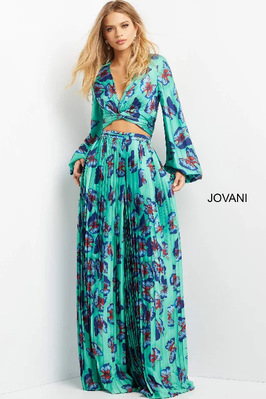 Limited Stock, Big Discounts Spring Fashion Print Long Sleeve Two Piece Set by Jovani 07202