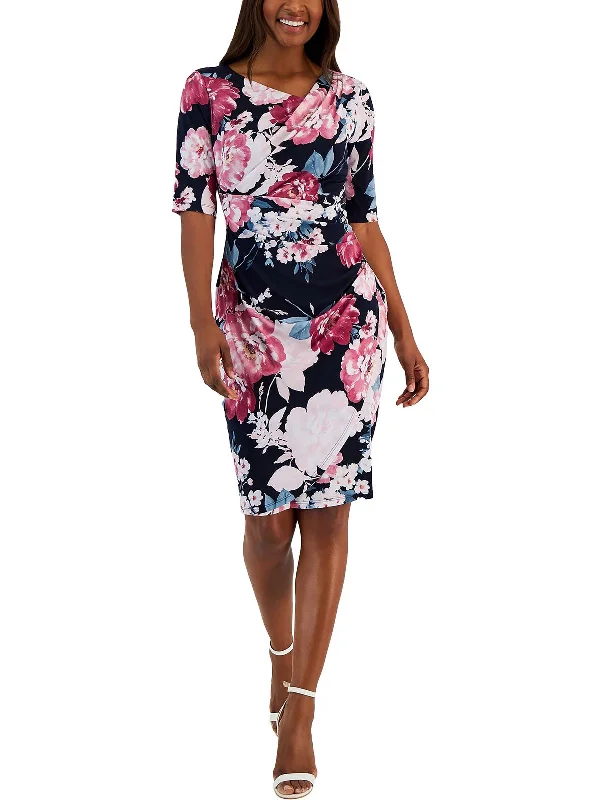 Classic Chic Deals Stylish Savings Womens Floral Drapey Sheath Dress