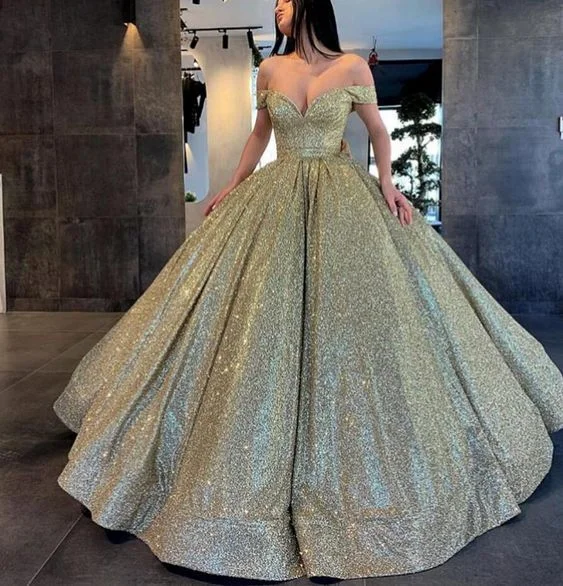 Season Sale Grab Romantic Date - Night Styles Now Prom Dresses Off The Shoulder Evening Dresses Ball Gown Sequined Formal Women Holiday Wear   cg19882