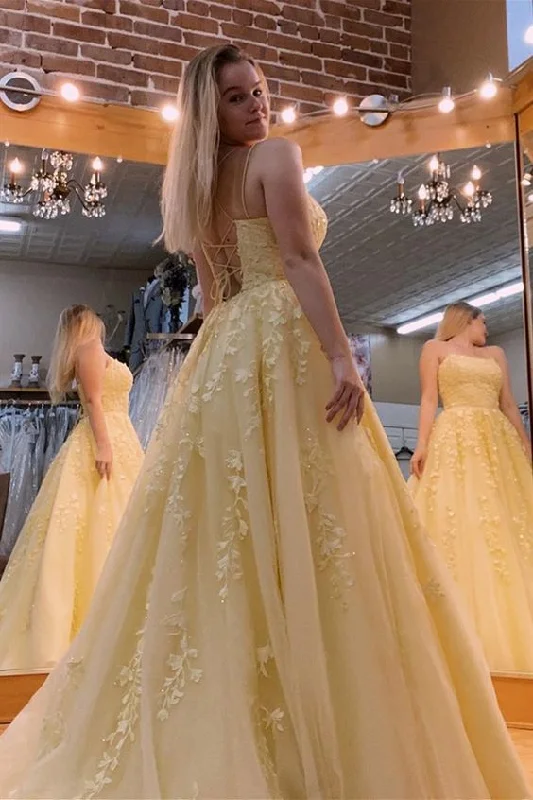 Fashion Sale Stylish Savings ball gown prom dresses, princess yellow prom gowns   cg11157