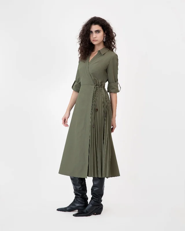 Bid Farewell To The Old Season Elegant Style Long Sleeve Midi Shivon Dress