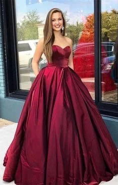 Top Brand Discounts Seasonal Sale Gorgeous Sweetheart Burgundy Ball Gown prom dress with Pockets  cg7311