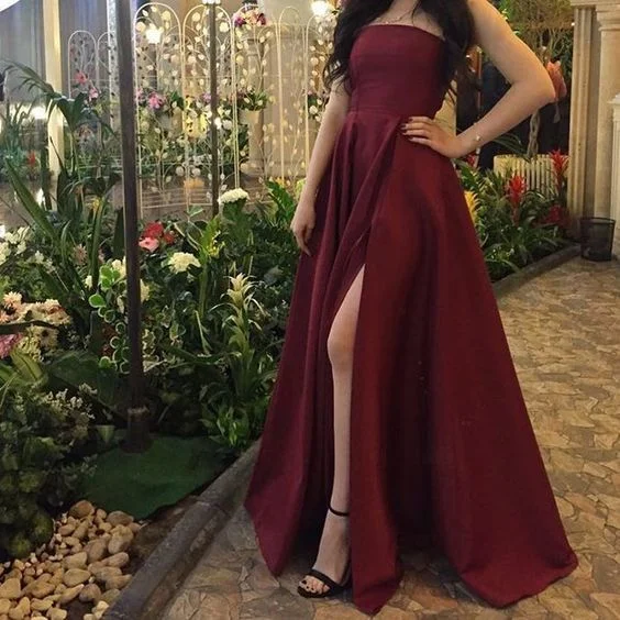 Fashion Forward, Function First Stylish Spring Fashion Custom made simple burgundy long prom dress, formal gown    cg9219