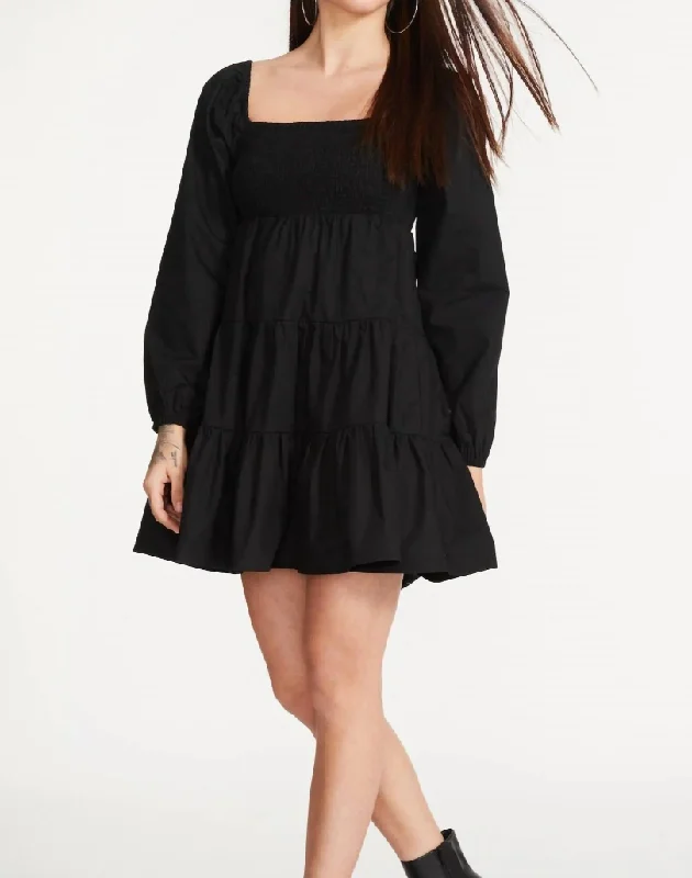 Trend Alert Elegant Style M - bb dakota black tiered long sleeve dress