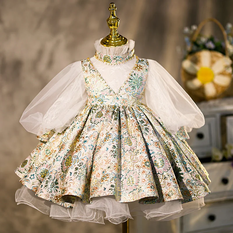 Unleash Your Style Seasonal Fashion Baby Girl Birthday Party Dress Long Sleeve Flower Girl Dress Princess Dress