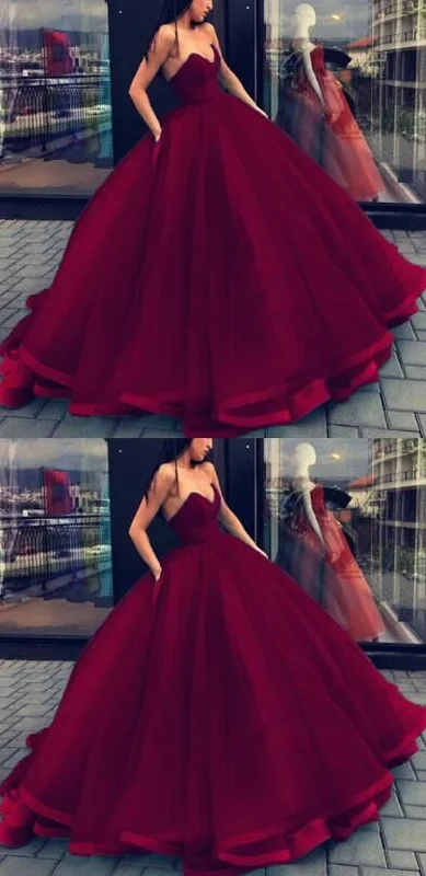 Browse Our Top Products Today Only Burgundy Ball Gowns Prom Dresses ,Sweetheart Organza Prom Dress,Long Party Dress,Layered Quinceanera Dress For Sweet 16    cg20213