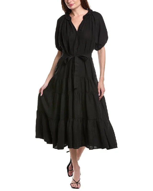 Limited Edition Chic Style Velvet by Graham & Spencer Karina Tiered Linen Maxi Dress