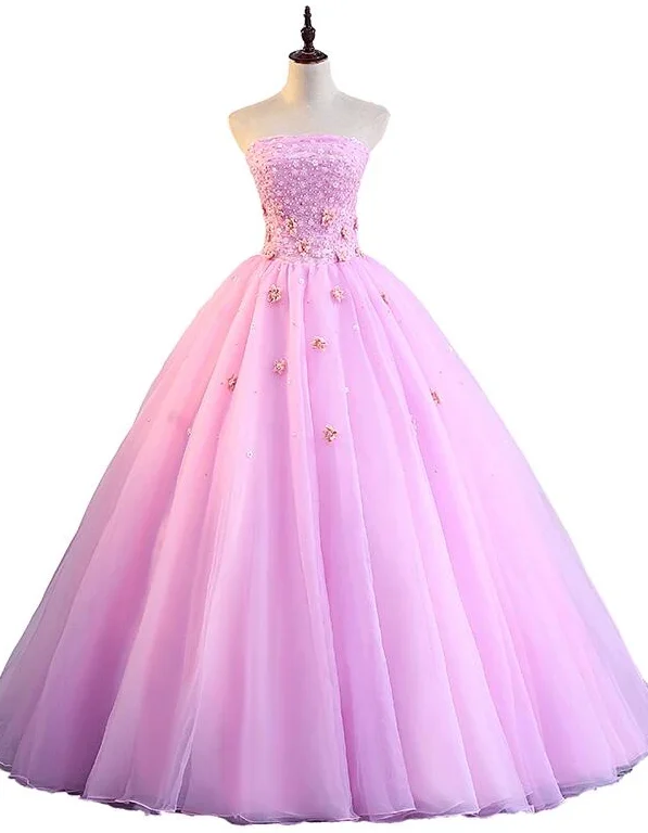 Fashion Essentials Day-To-Night Styles Pink Tulle Ball Gown Sweet 16 Party Dress, Pink Formal Dresses, Quinceanera prom Dress   cg11349