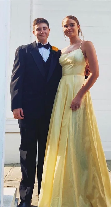 Style Revolution End Of Season Sale simple yellow long prom dresses, cheap a line prom dresses, fashion prom gowns  cg6274