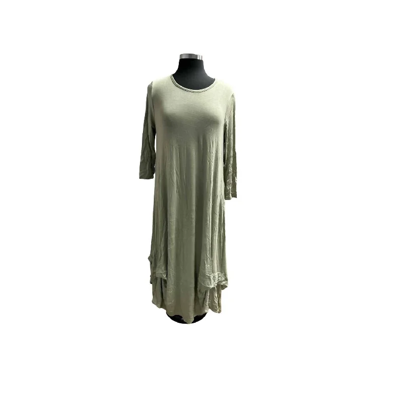 Limited Time Flash Sale Clearance Event Round Neck Maxi Dress In Sage