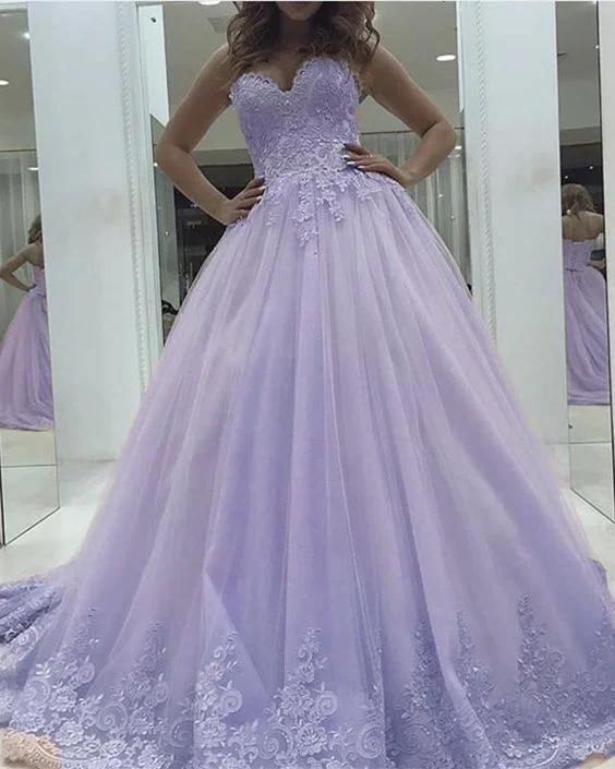 Day-To-Night Styles Father'S Day Deals Lace Sweetheart Ball Gown Tulle Prom Dresses Elegant    cg20856