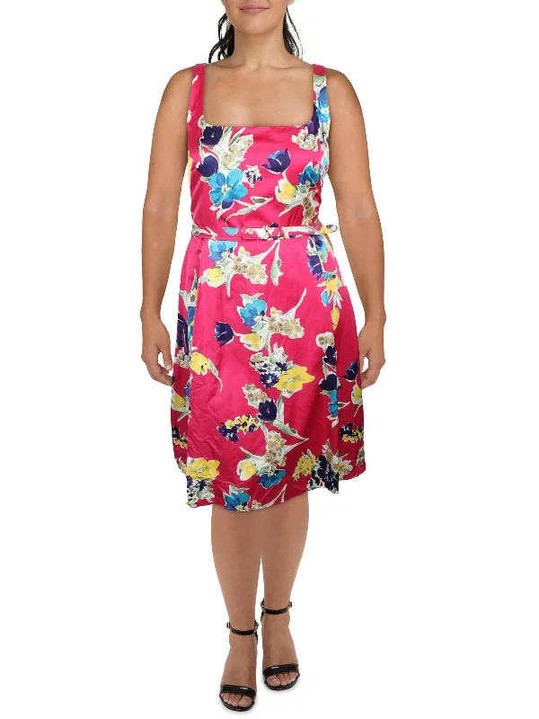 Limited Stock, Big Discounts Stylish Spring Fashion Womens Floral Print Pleated Shift Dress