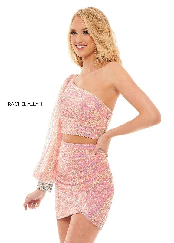 Flash Sale Starts Special Occasion Wear Short Long Sleeve 2-Piece Dress by Rachel Allan 40174