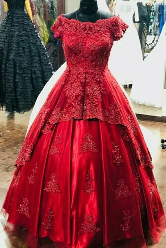 Insane Discount Onslaught Feminine Soft - Hued Styles Ball Gown Red Prom Gowns Floor Length Prom Dress    cg20175