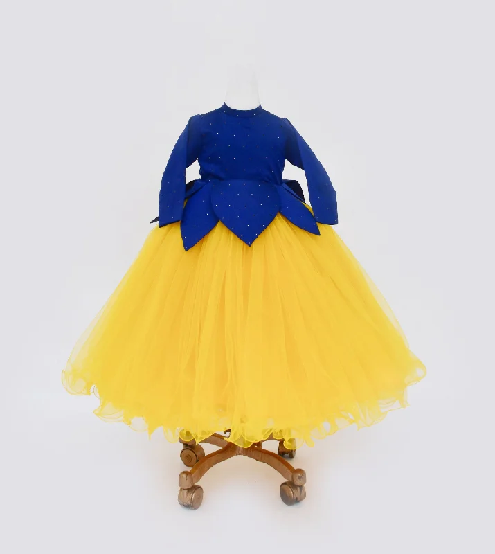 Feminine Style Promotions Today Only Pre-Order: Blue and Yellow Net Gown