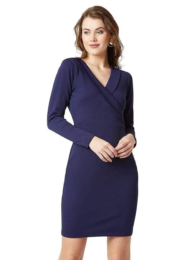 Flash Sale Now Fashionista Favorites Angels Appear Wrap Bodycon Dress Navy Blue