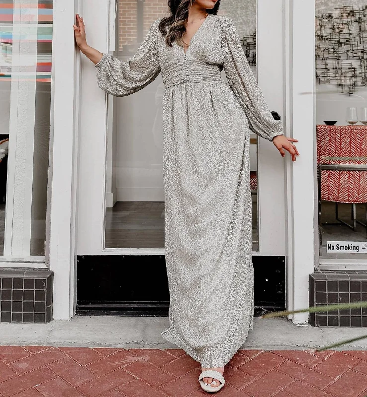 Unbeatable Prices Special Offer Metallic Maxi Dress In White Gold