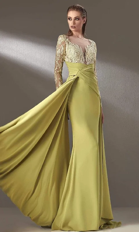 Casual Fashion Special Occasion Wear MNM Couture - K3893 Long Sleeves Sheath Evening Dress